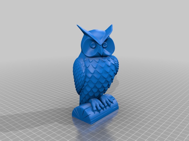猫头鹰雕像3D打印模型