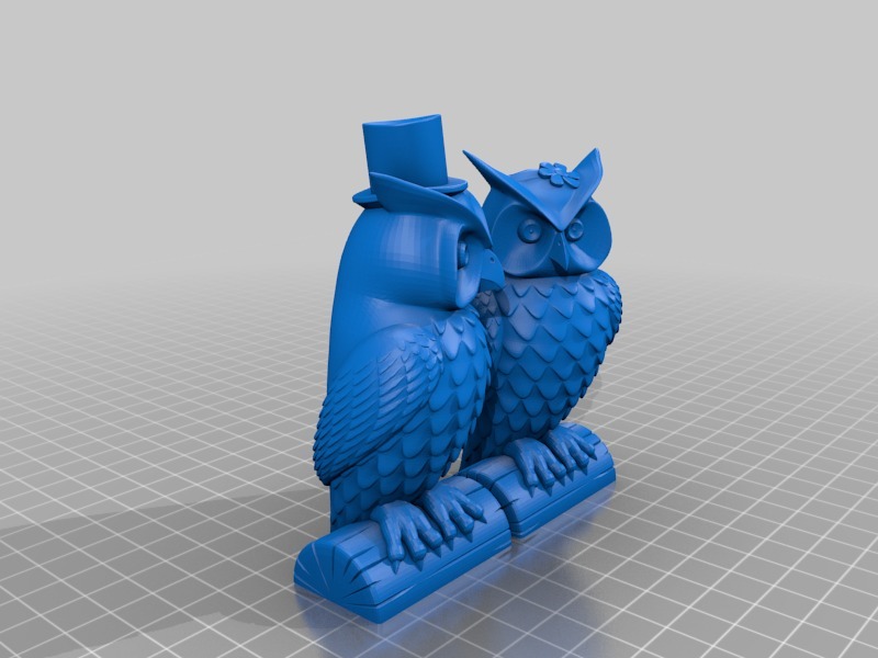 恩爱的猫头鹰3D打印模型