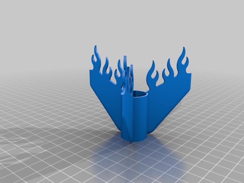 火箭火焰尾鳍3D打印模型