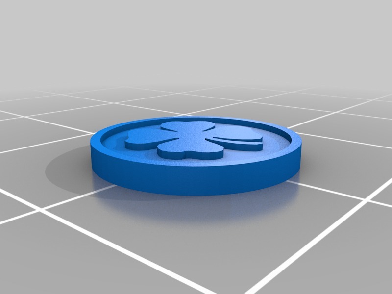 三叶草幸运硬币3D打印模型