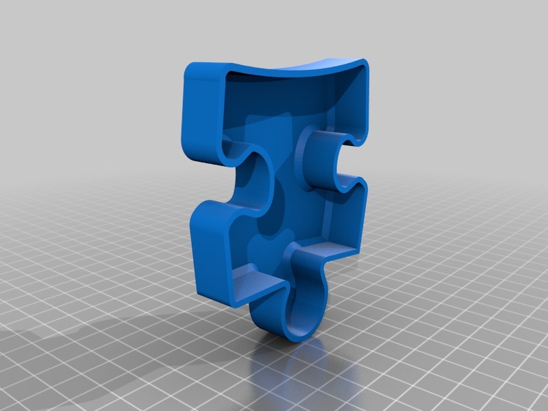 蓝色拼图3D打印模型