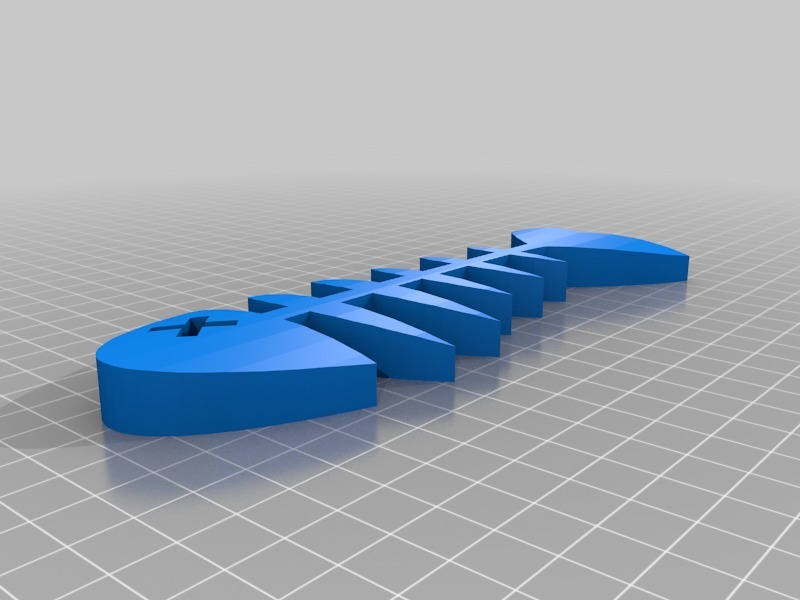 鱼骨架磁铁3D打印模型