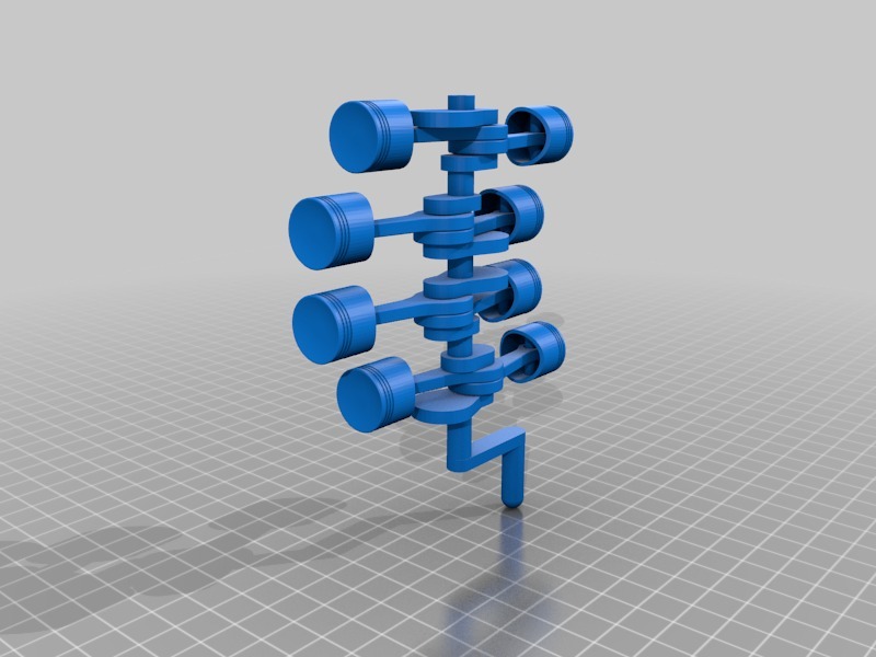 迷你工作模型V8发动机3D打印模型