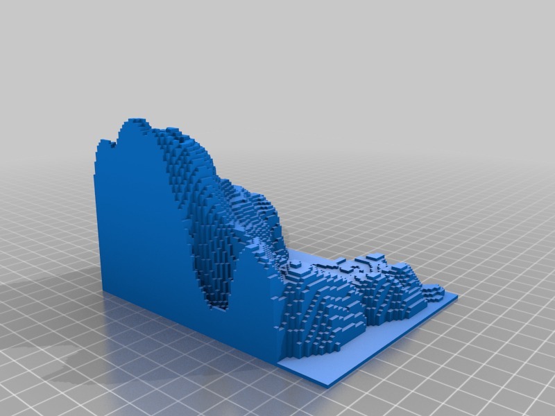 我的世界游戏山脉3D打印模型