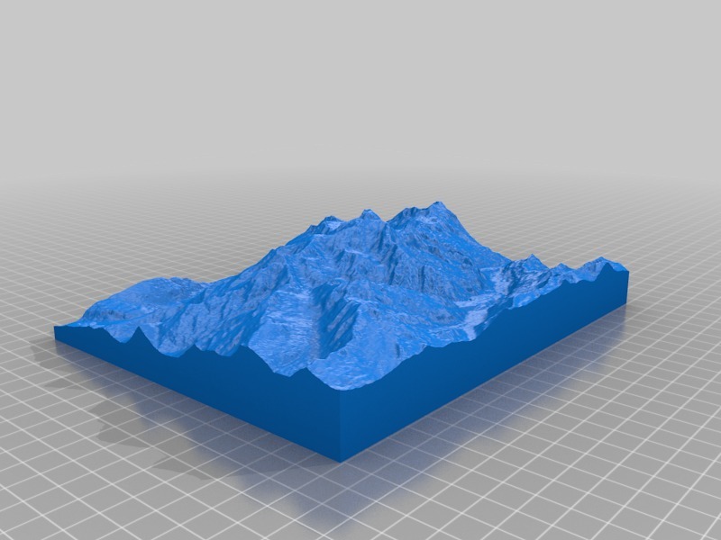 勃朗峰3d地形模型3D打印模型