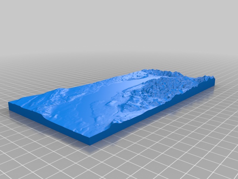 日内瓦湖3d地形模型3D打印模型