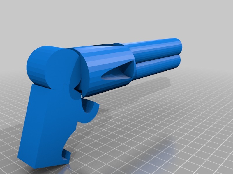黑色炸药枪玩具3D打印模型