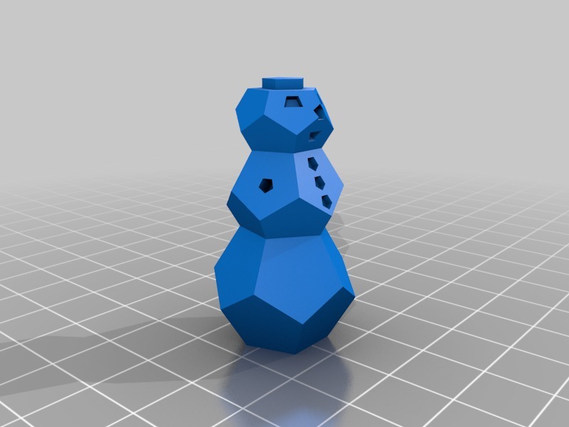 几何雪人3D打印模型