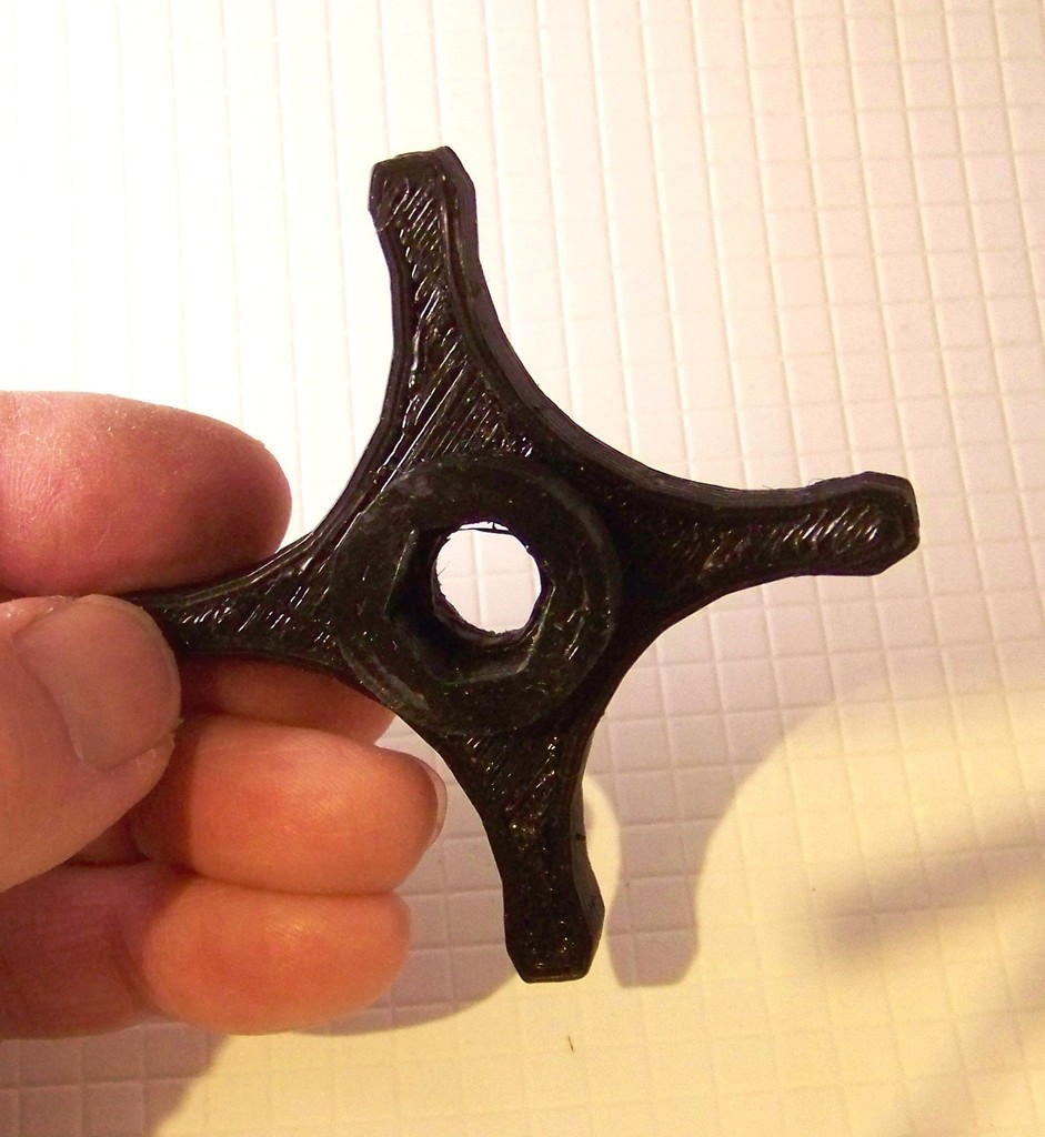 M8六角螺母的四星旋钮3D打印模型