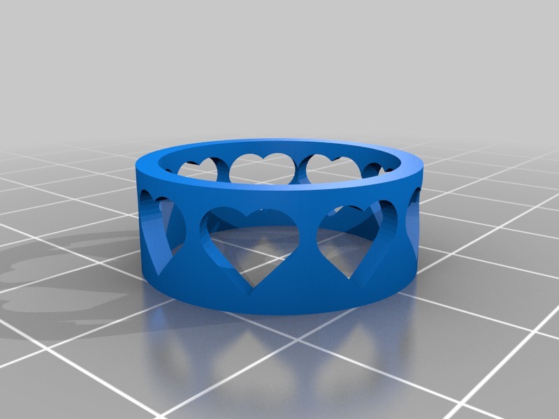 可定制的心形戒指3D打印模型