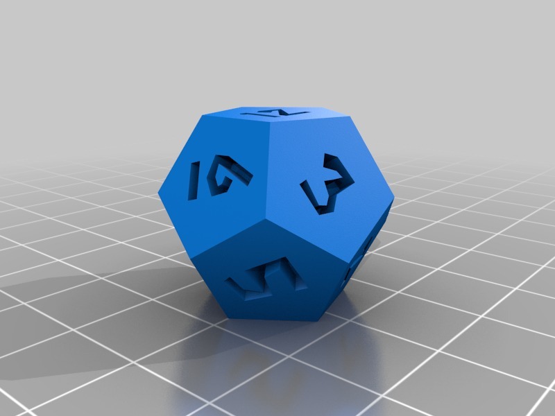 骰子-六面和十二面3D打印模型