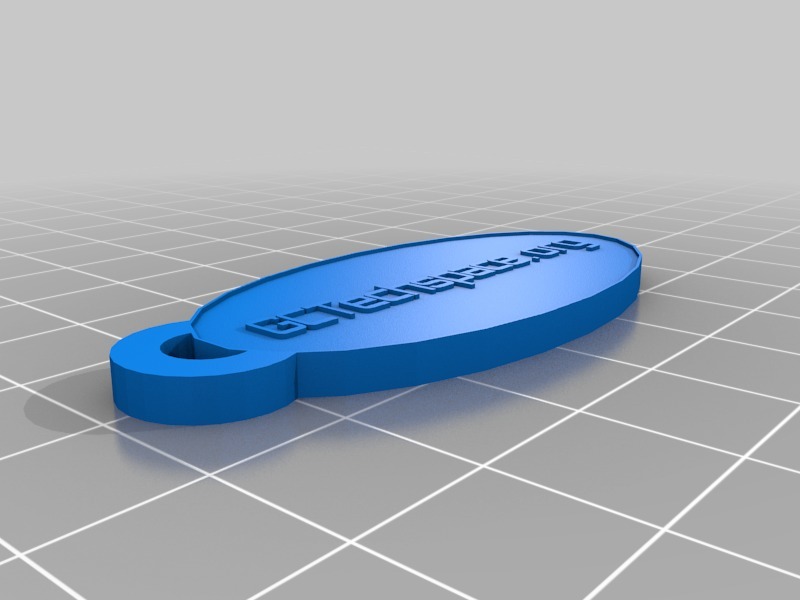 椭圆形钥匙扣模型3D打印模型