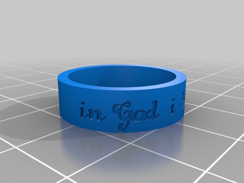 刻有i believe in God的戒指3D打印模型