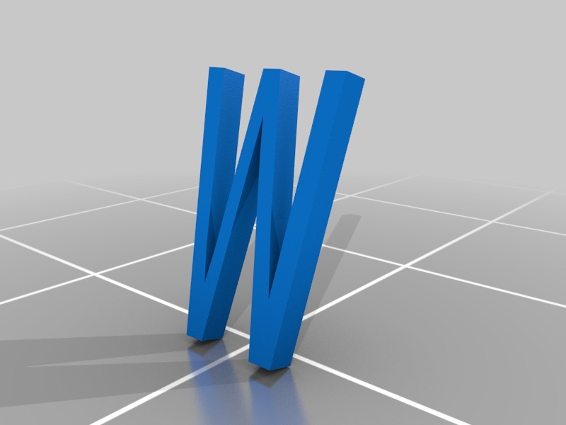 刻有W的戒指模型3D打印模型