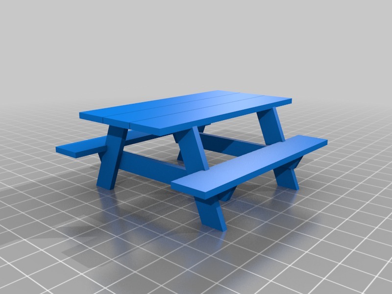 野餐桌3D打印模型
