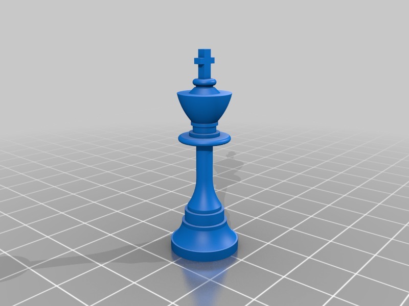 国际象棋国王棋子3D打印模型