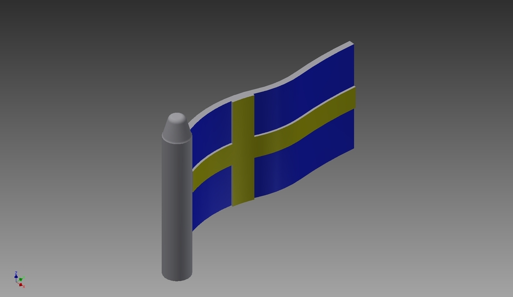 瑞典国旗3D打印模型