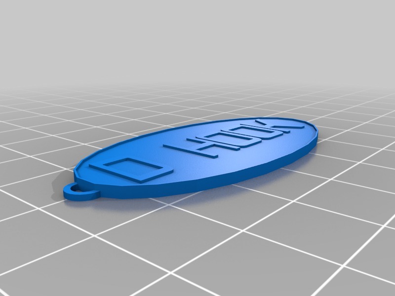 椭圆形钥匙扣3D打印模型