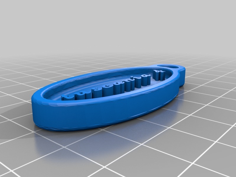 椭圆形钥匙扣3D打印模型