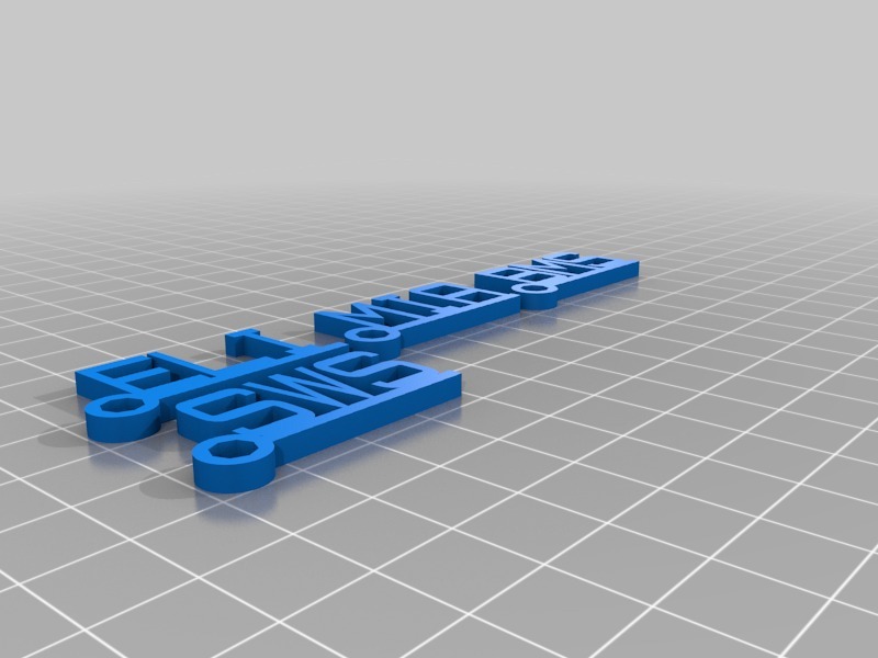钥匙扣 字母3D打印模型