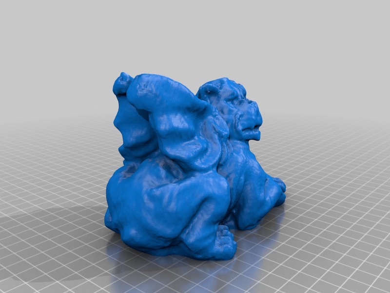 扫描的滴水嘴狗3D打印模型