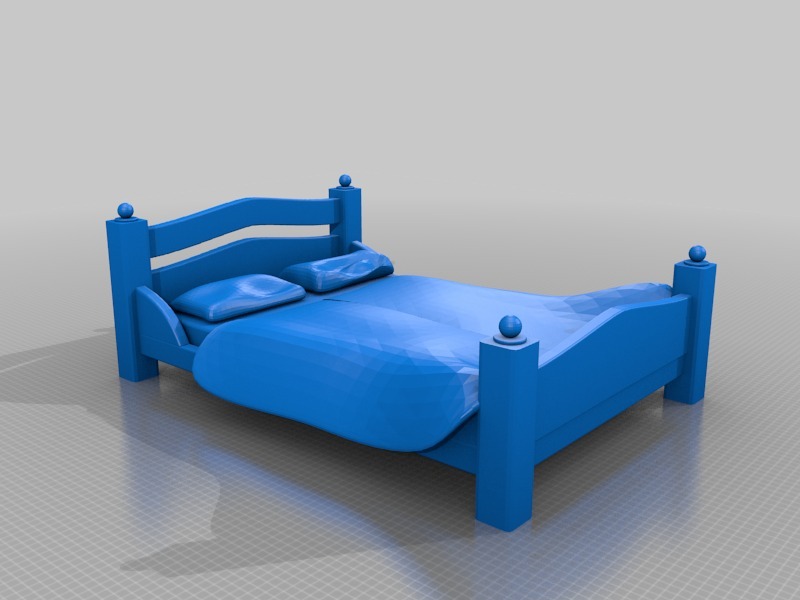 双人床3D打印模型