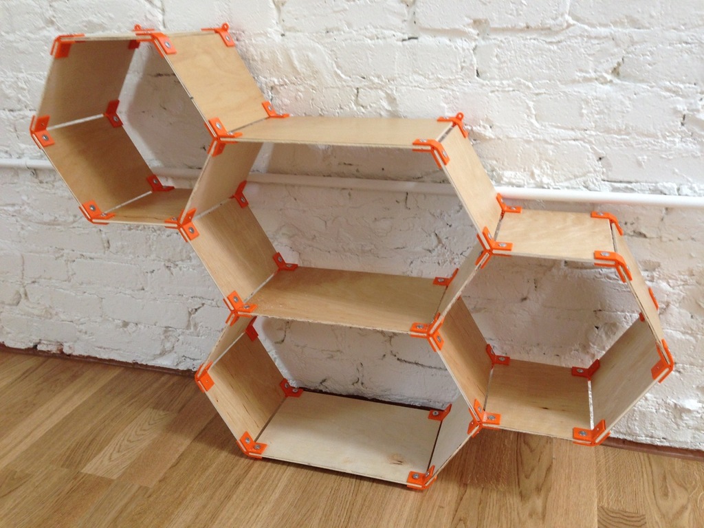 可定制的六角形货架3D打印模型