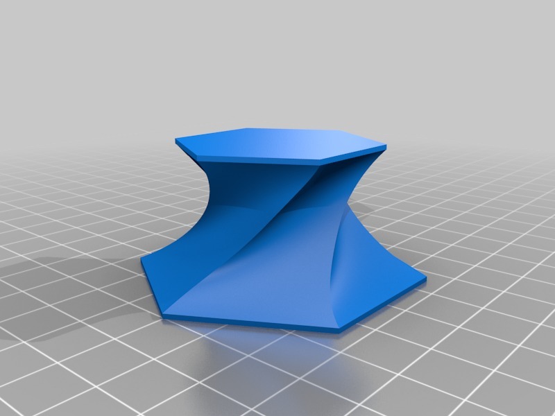 六角扭曲雕塑底座3D打印模型