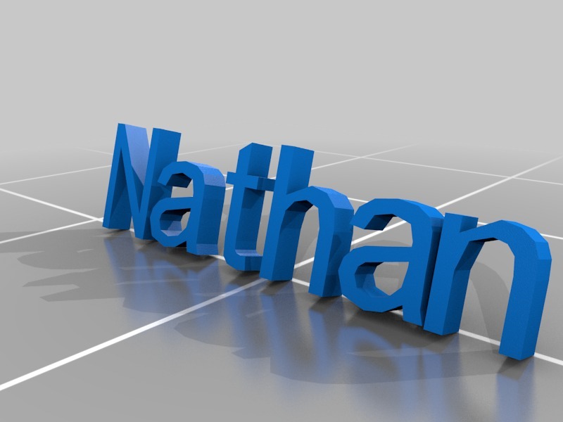 刻有nathan字样的戒指3D打印模型