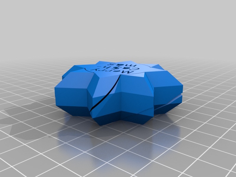 礼品盒圣诞星3D打印模型