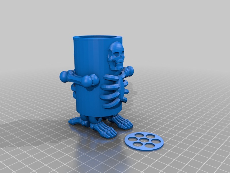 骷髅笔筒3D打印模型