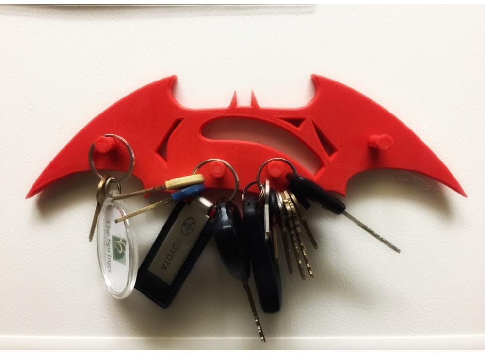 蝙蝠侠超人logo钥匙挂钩3D打印模型