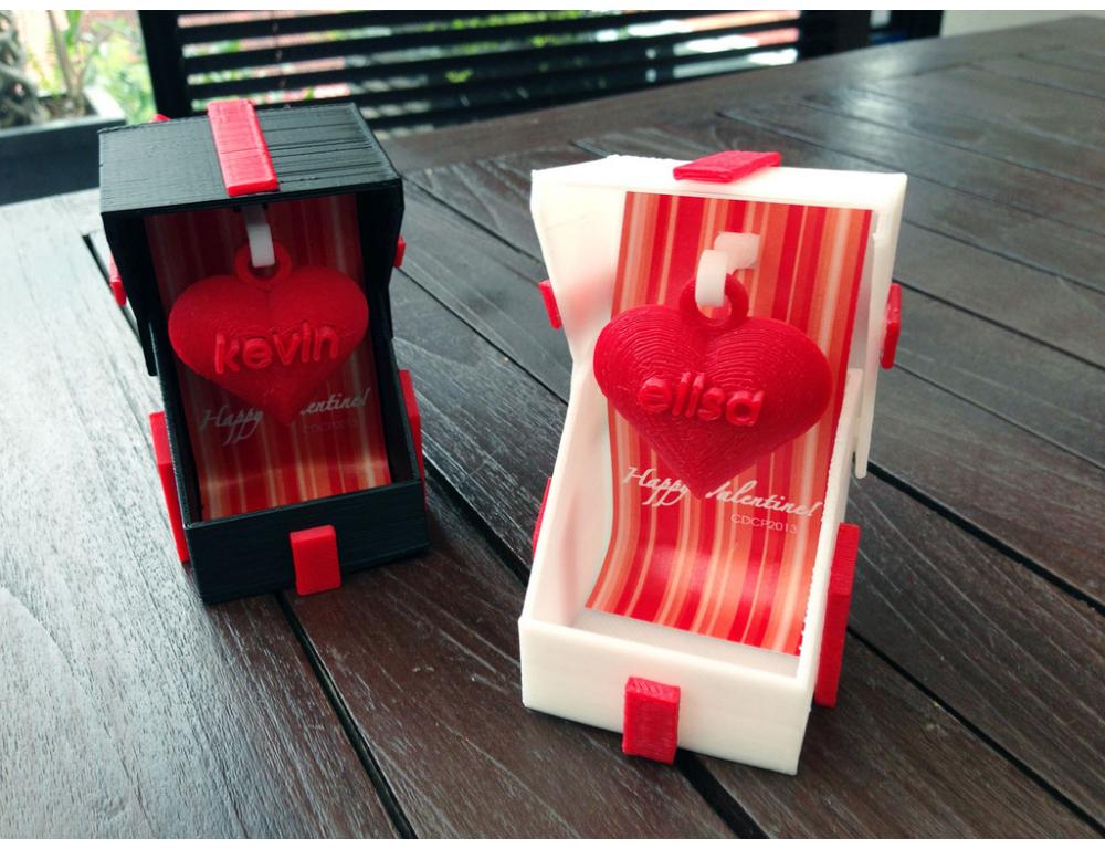 情人节心形礼盒3D打印模型