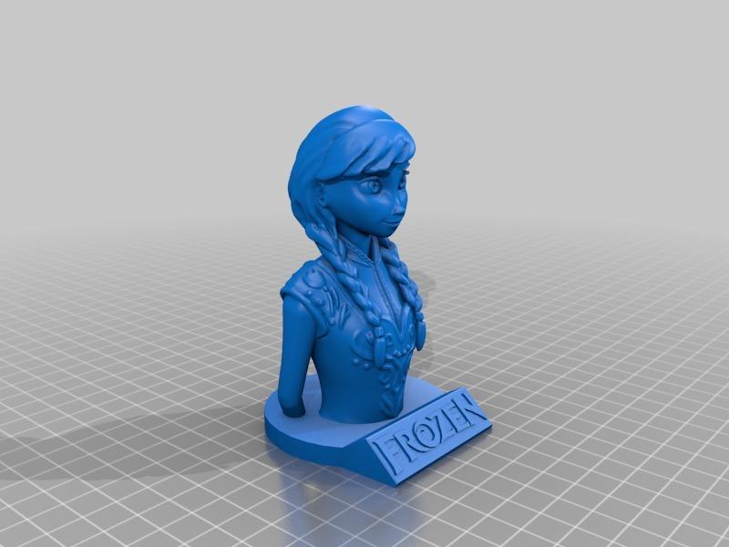 安娜公主半胸像3D打印模型