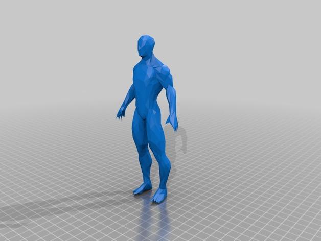 低多边形人偶3D打印模型