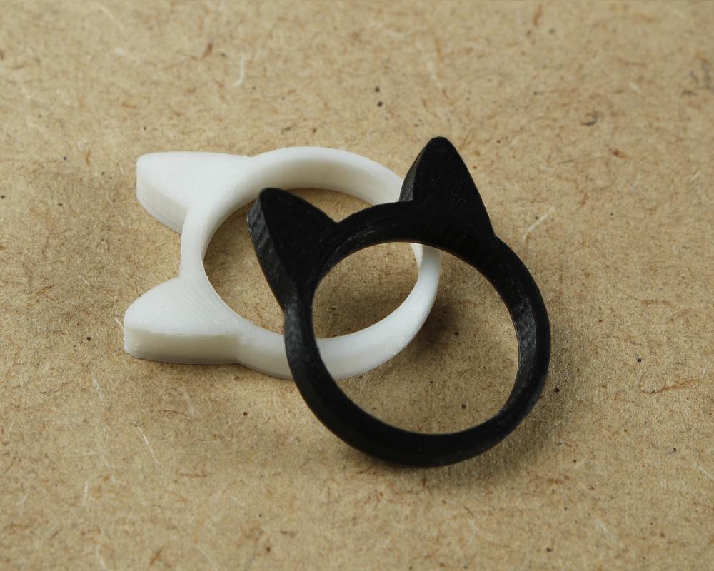 猫耳朵戒指3D打印模型