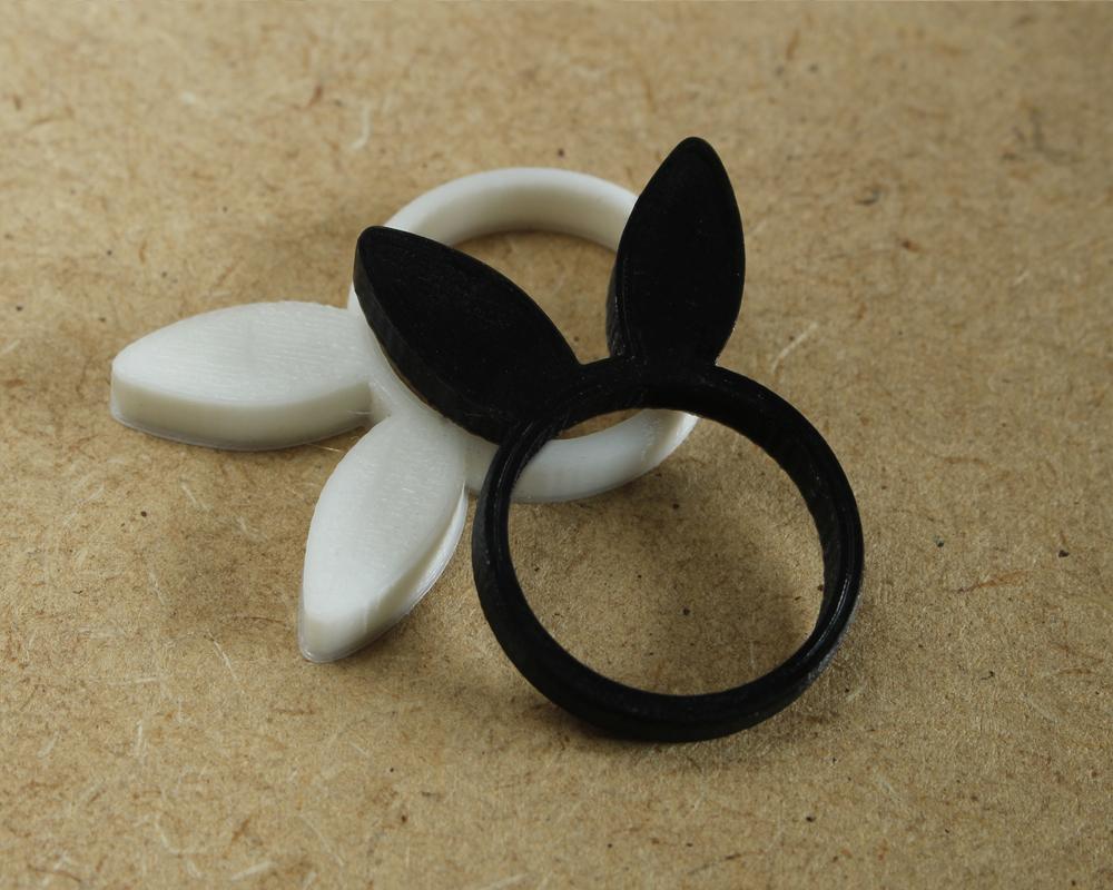 兔子耳朵戒指3D打印模型