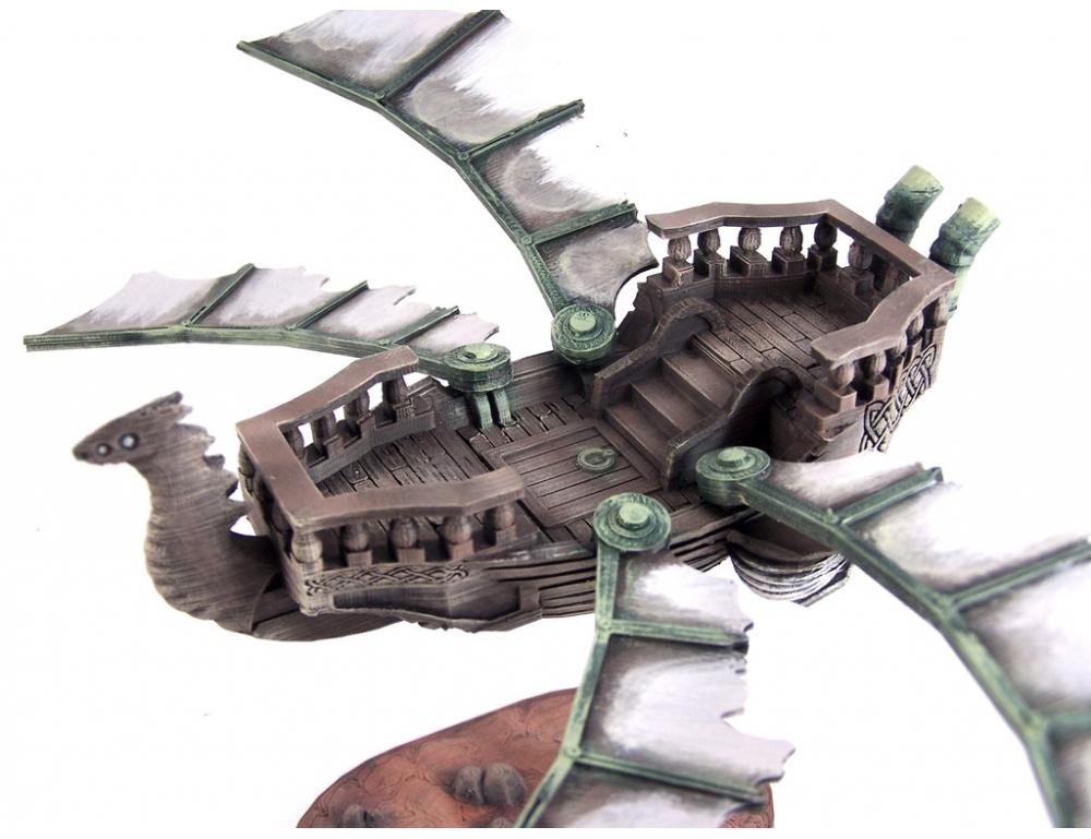飞行的龙船3D打印模型