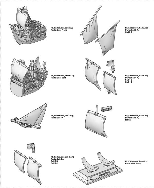 帆船3D打印模型