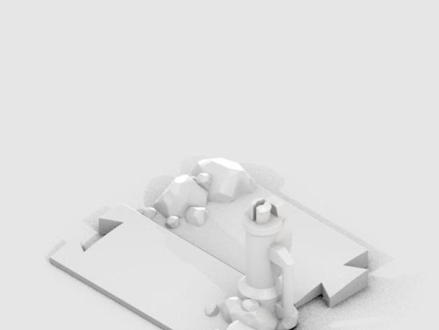 玩具模型火车道标志3D打印模型