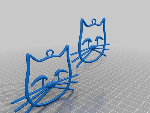 猫咪耳环3D打印模型