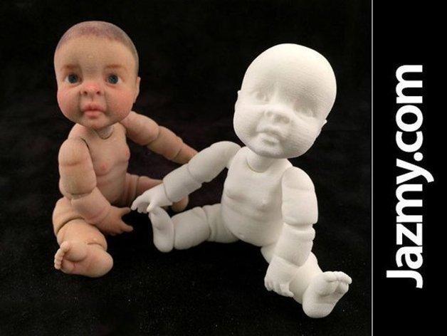 逼真的3D打印关节娃娃3D打印模型