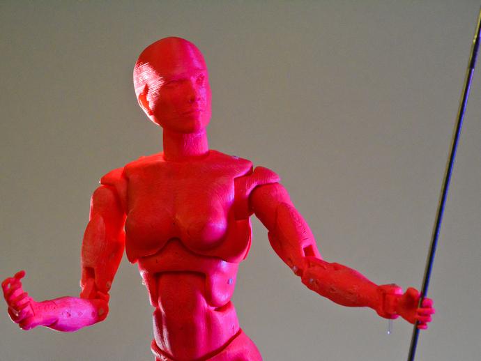 女性机器人3D打印模型