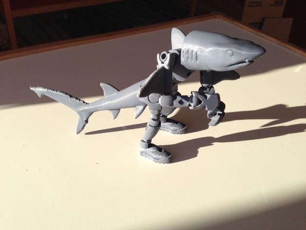 鲨鱼机器人3D打印模型