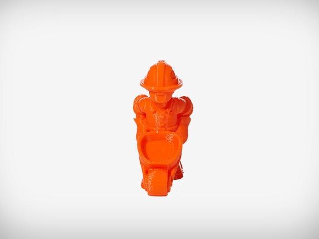 推独轮车的小人3D打印模型