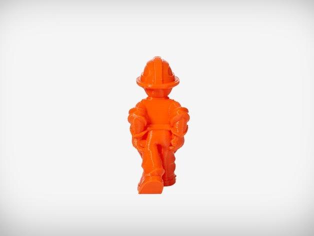 推独轮车的小人3D打印模型