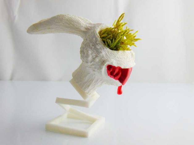 兔子花盆3D打印模型