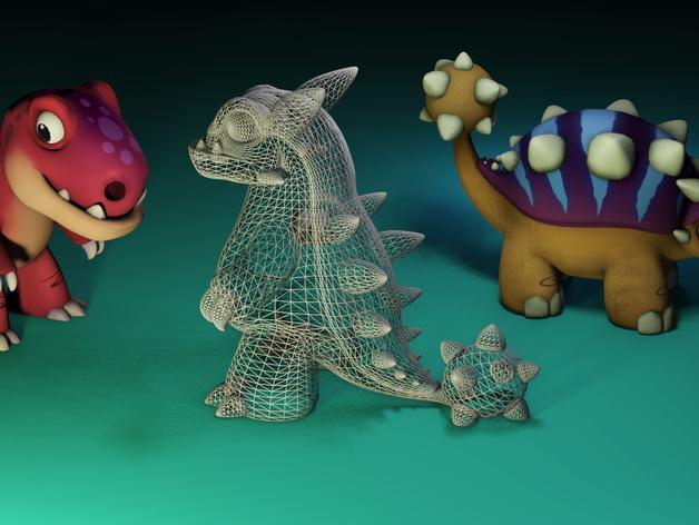 混合基因的恐龙3D打印模型