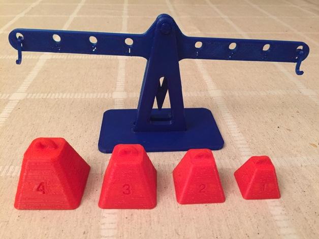 平衡的杠杆3D打印模型