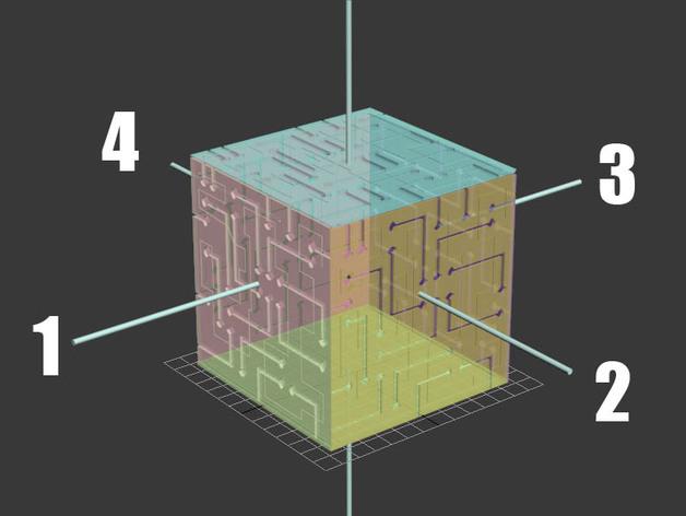 发光的异形立方体3D打印模型